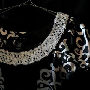 Apostrophe Stretch Satin Dress   Black & White